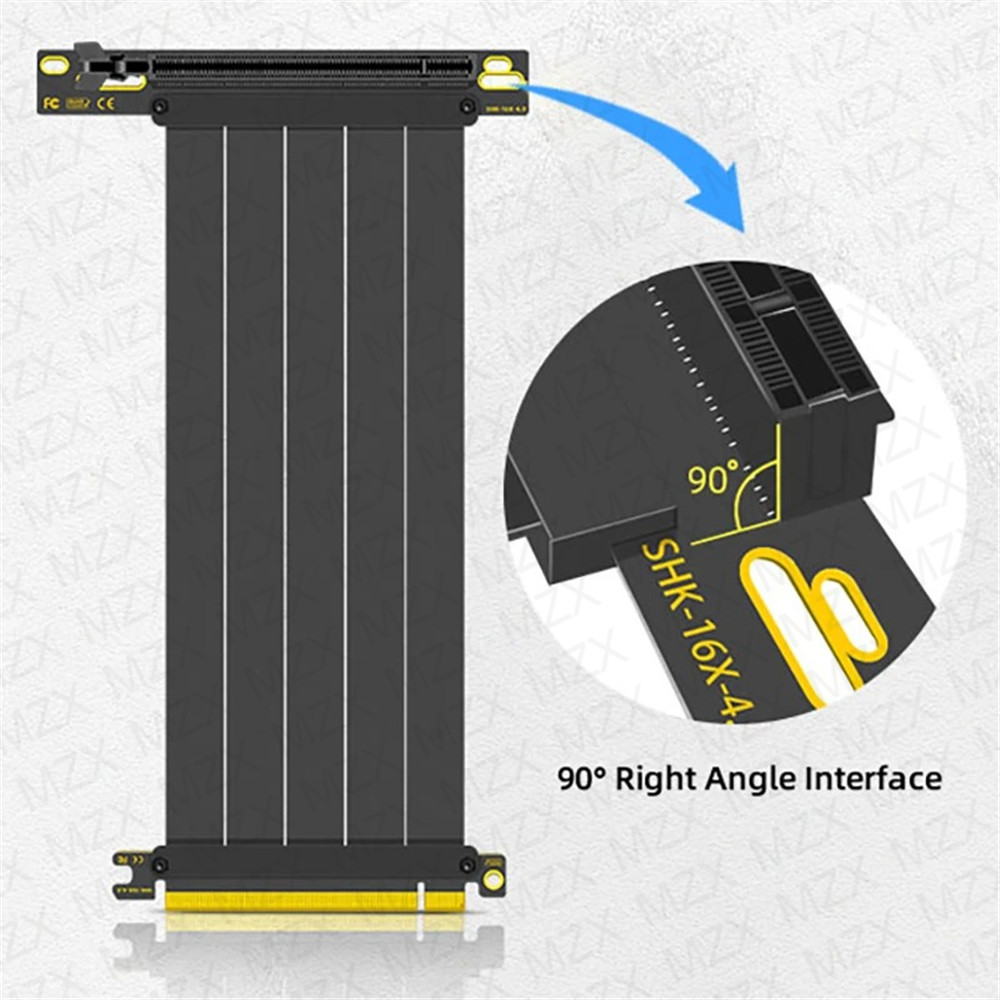 MZX PCIE 4.0 3.0 16x Eriserケーブ - Pcie 4.0 X16 Riser Cable 90 Degree のレビューと価格