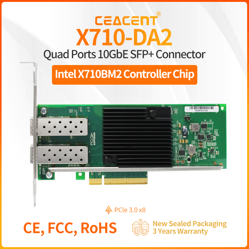 X710-DA2 Intel X710-BM2 チップセット - 10Gb Sfp+ Pcie Network Card Dual Port のレビューと価格
