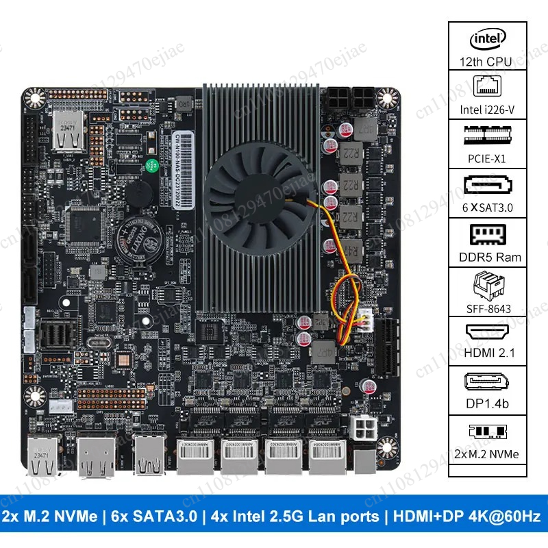 N100 Mini ITX NASマザーボード DDR5、ク - Nas Motherboard N100 6 Sata のレビューと価格